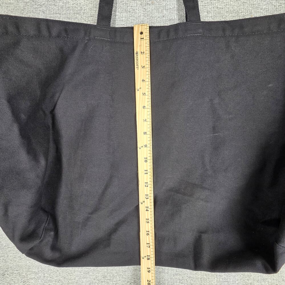 AWAY LARGE BLACK TRAVEL TOTE BAG CANVAS OVERSIZED CARRYALL WITH TOP ZIP CLOSURE - Picture 6 of 10